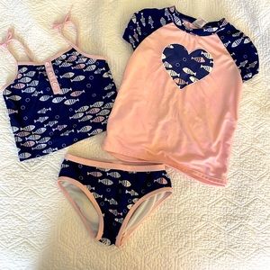 Tankini and rash guard set